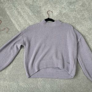 Purple Hollister Cropped Mockneck Sweater